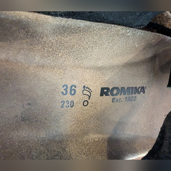 Romika Roemer Black Leather Women's Sandals Ergonomic Footbed Size 36 US 5-5.5 - Picture 5 of 11